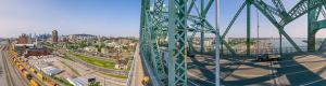 Jacques Cartier Bridge and Montreal in virtual reality